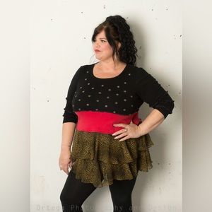 L- 2xl up-cycled one of a kind, wash and wear tunic